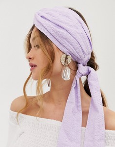 Повязка на голову с узлом спереди ASOS DESIGN - Фиолетовый