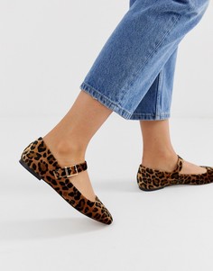 Балетки в стиле Мэри Джейн с леопардовым принтом ASOS DESIGN Links - Мульти