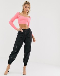 Спортивные брюки с карманами в стиле милитари ASOS DESIGN - Черный