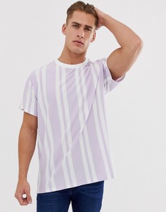 Сиреневая футболка в вертикальную полоску New Look - Фиолетовый