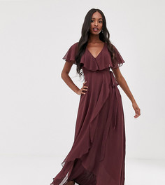 Платье макси с накидкой и асимметричным краем ASOS DESIGN Tall - Фиолетовый