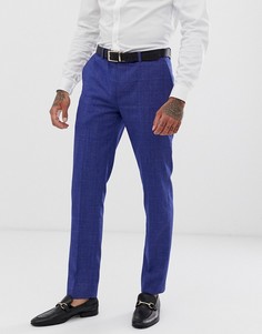 Сине-бордовые узкие брюки в клетку Harry Brown - Синий