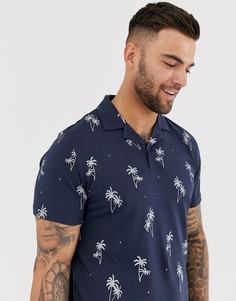 Темно-синяя футболка-поло с отложным воротником Jack & Jones Originals - Темно-синий