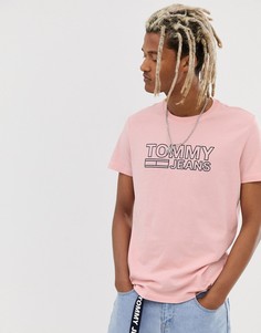 Футболка с логотипом на груди Tommy Jeans - Розовый