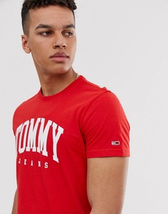 Красная футболка с логотипом на груди Tommy Jeans essential - Красный
