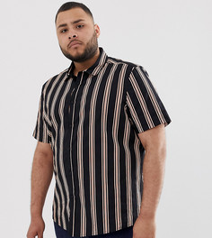 Черная узкая рубашка в полоску ASOS DESIGN Plus - Черный