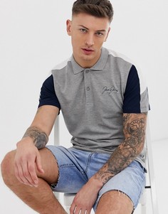 Серое поло колор блок Jack & Jones - Originals - Серый