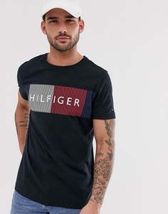 Черная футболка с большим логотипом-флагом Tommy Hilfiger - Черный