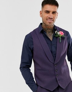 Приталенный жилет ягодного цвета ASOS DESIGN - wedding - Красный
