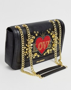 Сумка на плечо с отделкой в виде сердца Love Moschino - Черный