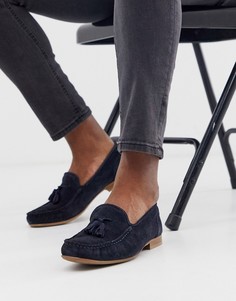 Темно-синие замшевые лоферы ASOS DESIGN - Темно-синий