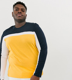Желтый лонгслив с контрастными вставками ASOS DESIGN Plus - Желтый