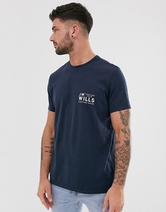 Темно-синяя футболка с логотипом Jack Wills Mallett - Темно-синий