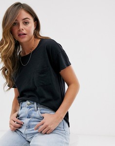 Футболка с заниженной линией плеч Abercrombie & Fitch - Черный