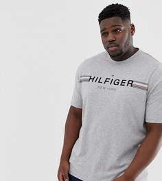 Серая футболка с логотипом на груди Tommy Hilfiger Big & Tall - Серый