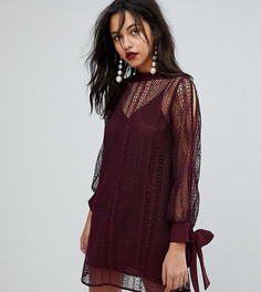 Прозрачное платье с завязками на рукавах River Island - Красный