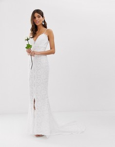 Кружевное свадебное платье на бретельках ASOS EDITION - Белый