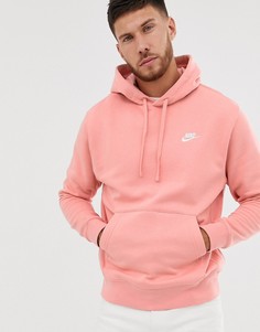 Розовый худи с логотипом Nike Club - Розовый