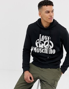Черный худи с крупным принтом Love Moschino - Черный
