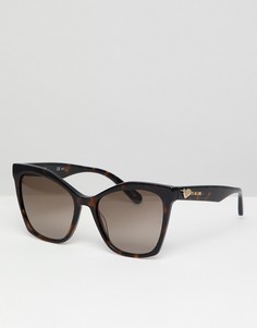 Коричневые солнцезащитные очки кошачий глаз LOVE Moschino - Коричневый