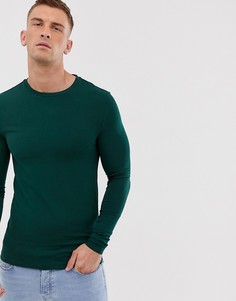 Зеленый обтягивающий лонгслив ASOS DESIGN - Зеленый