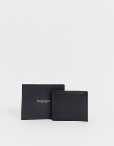 Кожаный бумажник с тиснением логотипа Bolongaro Trevor - Черный