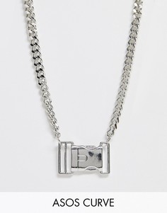 Серебристое ожерелье с подвеской в виде пряжки ASOS DESIGN Curve - Серебряный