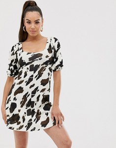 Свободное платье мини с пятнистым принтом ASOS DESIGN - Мульти
