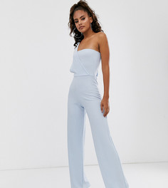 Эксклюзивный голубой комбинезон на одно плечо с драпировкой Missguided Tall - Синий