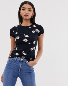 Приталенная футболка с цветочным принтом Ted Baker Florele - Темно-синий