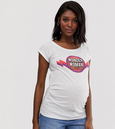 Белая футболка для беременных с надписью wonder woman New Look Maternity - Белый