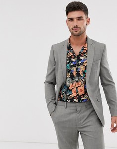 Серый приталенный пиджак Topman - Серый
