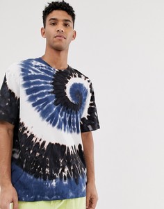 Черная oversize-футболка с принтом тай-дай Topman - Черный
