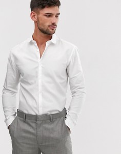 Белая строгая рубашка с закругленным воротником Topman - Белый