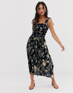 Платье миди с цветочным принтом Free People - isla - Черный