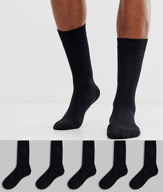 Набор из 5 пар черных носков New Look - Черный