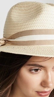 Madewell Classic Flat Brim Straw Hat with Ribbon