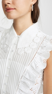 Self Portrait Leaf Broderie Anglaise Mini Dress