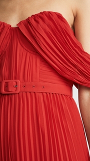 Self Portrait Red Off Shoulder Jumpsuit