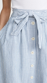 Madewell Midi A-Line Button Front Skirt