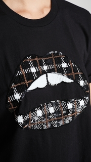 Markus Lupfer Alex Sequin Check Lip Tee
