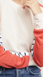 SUNDRY Stripe Colorblock Sweatshirt