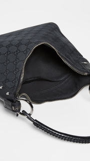 What Goes Around Comes Around Gucci Black Canvas Hobo Bag