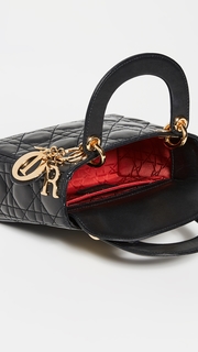 What Goes Around Comes Around Dior Black Lambskin Lady Dior Mini Bag