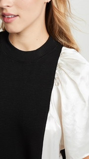 Clu Mix Media Dress With Ruffles