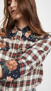 R13 Exaggerated Collar Cowboy Shirt