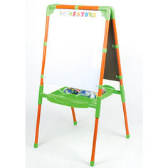Двусторонний оранжевый мольберт с пеналом и азбукой Nika Kids