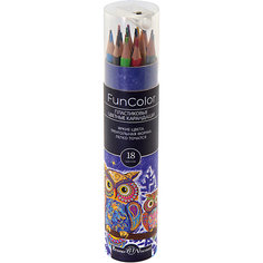 Карандаши цветные FunColor, в картонной тубе, 18 цветов, Bruno Visconti