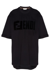 Хлопковая футболка черного цвета Fendi