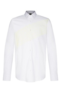 Белая рубашка прямого кроя с длинным рукавом и принтом Fendi